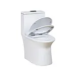One piece ceramic Sanitary ware Siphonic S trap 300mm soft closing High pressure flush mechanism