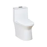 One piece ceramic Sanitary ware Siphonic S trap 300mm soft closing High pressure flush mechanism